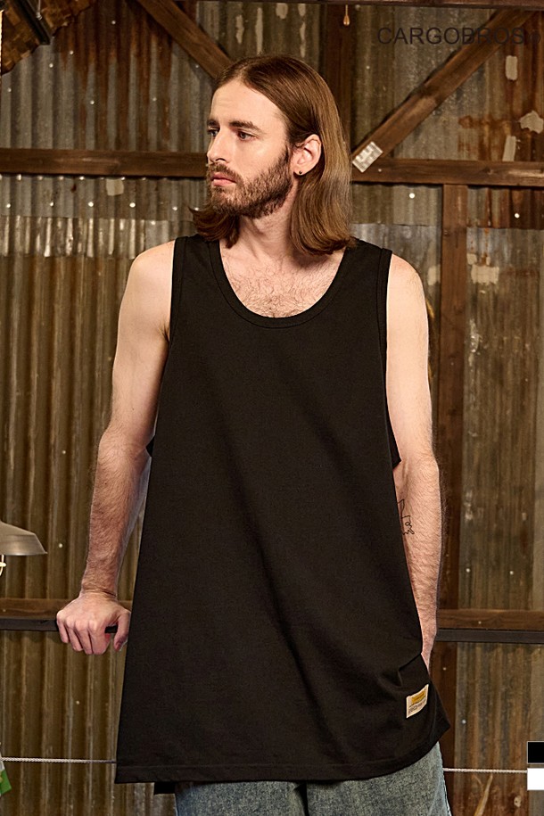 CARGOBROS - 반팔티셔츠 - BIO LAYERED LONG SLEEVELESS (BLACK)