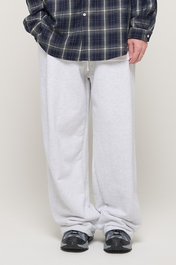 CARGOBROS - 캐주얼팬츠 - PIN TUCK WIDE BAND STRING PANTS (LIGHT GARY)