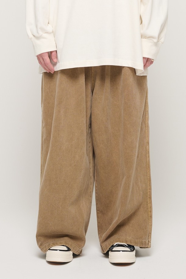 CARGOBROS - 캐주얼팬츠 - CB PIGMENT MULTI POCKET BANDING PANTS (BROWN)