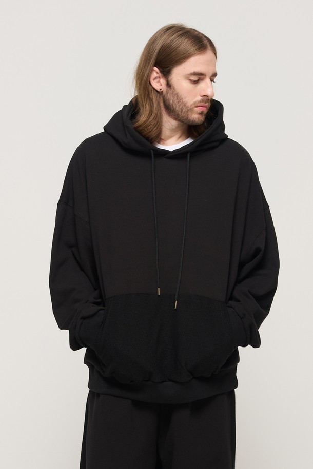 CARGOBROS - 후디 - Y2K STYLE BASIC OVERSIZED HOODIE T-SHIRT (BLACK)