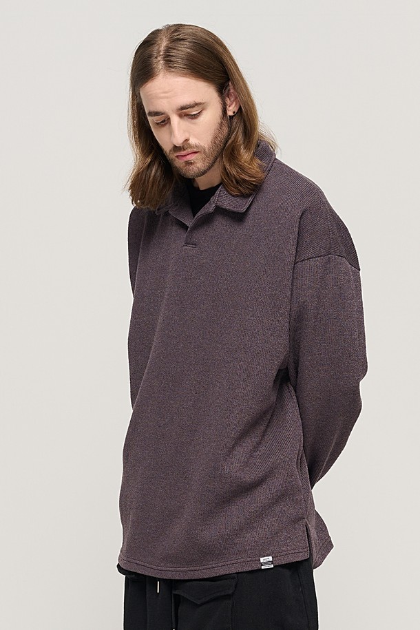 CARGOBROS - 스웨터 - CB COLLAR OVER KNIT (BROWN)