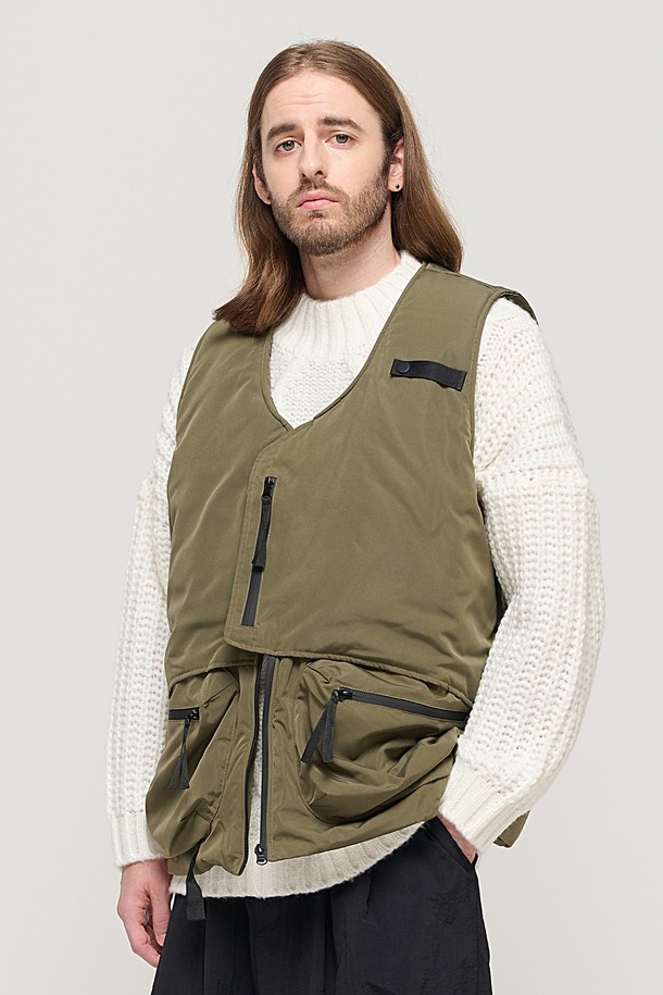 CARGOBROS - 베스트 - CB QUILTING MUTI POCKET PADDING VEST (KHAKI)