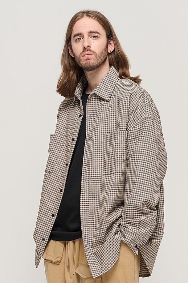 CARGOBROS - 긴팔셔츠 - WESTERN GINGHAM OVER CHECK SHIRT (BROWN)