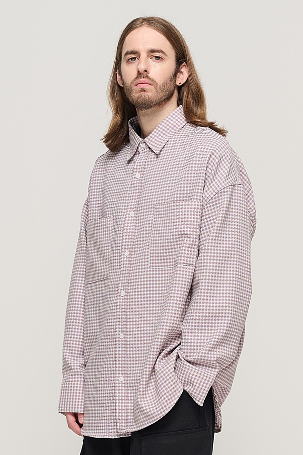 CARGOBROS - 긴팔셔츠 - WESTERN GINGHAM OVER CHECK SHIRT (PURPLE)