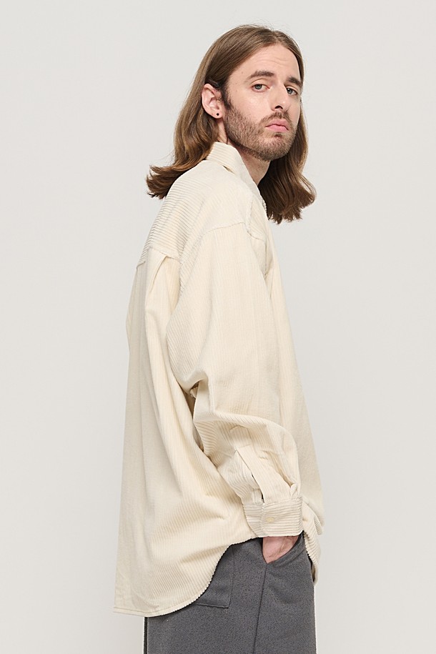 CARGOBROS - 긴팔셔츠 - Y2K STYLE CORDUROY OVER SHIRT (IVORY)