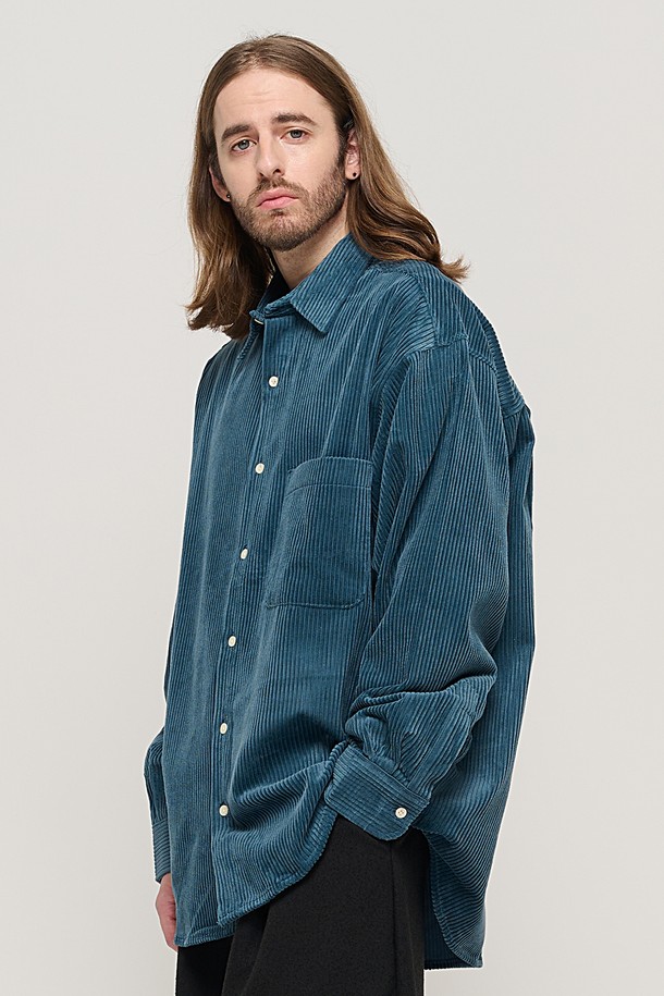 CARGOBROS - 긴팔셔츠 - Y2K STYLE CORDUROY OVER SHIRT (GREEN)