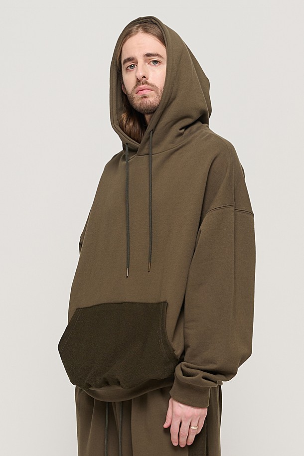 CARGOBROS - 후디 - Y2K STYLE BASIC OVERSIZED HOODIE T-SHIRT (KHAKI)