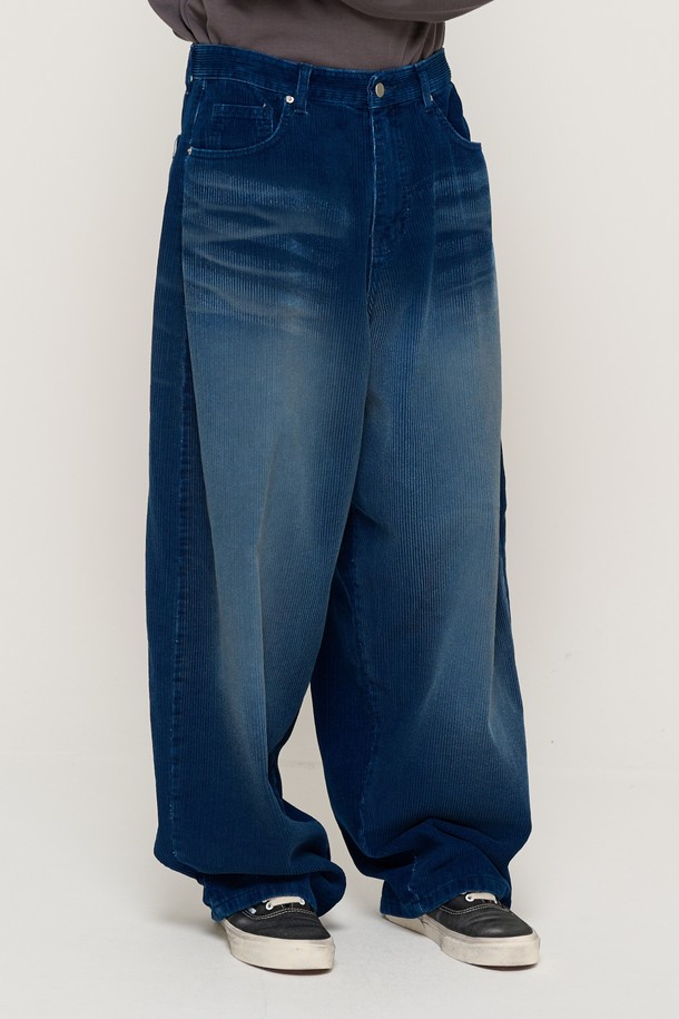 CARGOBROS - 캐주얼팬츠 - WASHED CORDUROY BALLOON PANTS (NAVY)