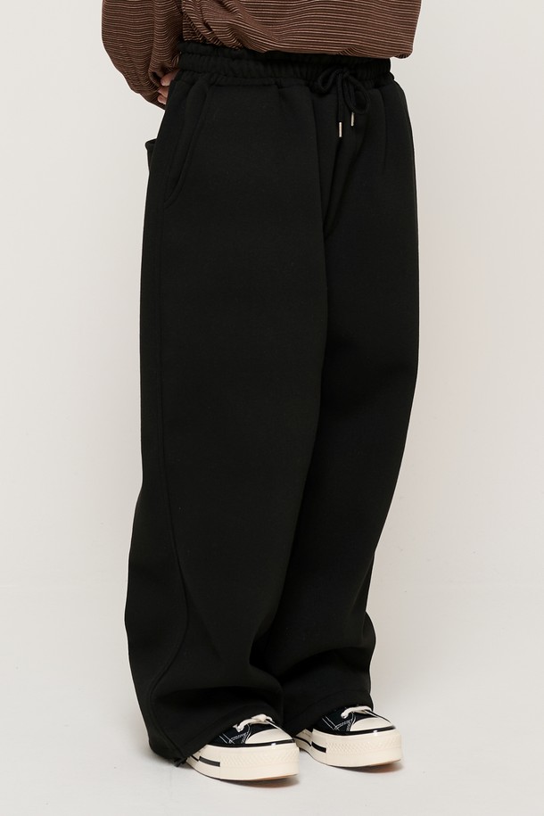 CARGOBROS - 캐주얼팬츠 - WOOL WIDE STRING SWEAT PANTS (BLACK)