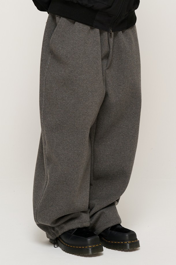 CARGOBROS - 캐주얼팬츠 - WOOL WIDE STRING SWEAT PANTS (CHARCOAL)