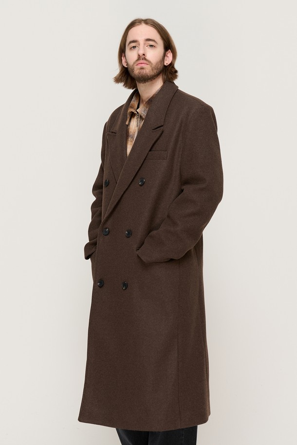 CARGOBROS - 코트 - SEMI OVER MAXI DOUBLE LONG COAT (BROWN)