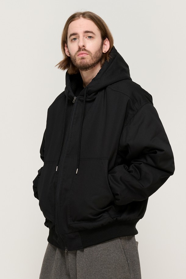 CARGOBROS - 블루종/점퍼 - WOOL OVER HOOD JUMPER (BLACK)