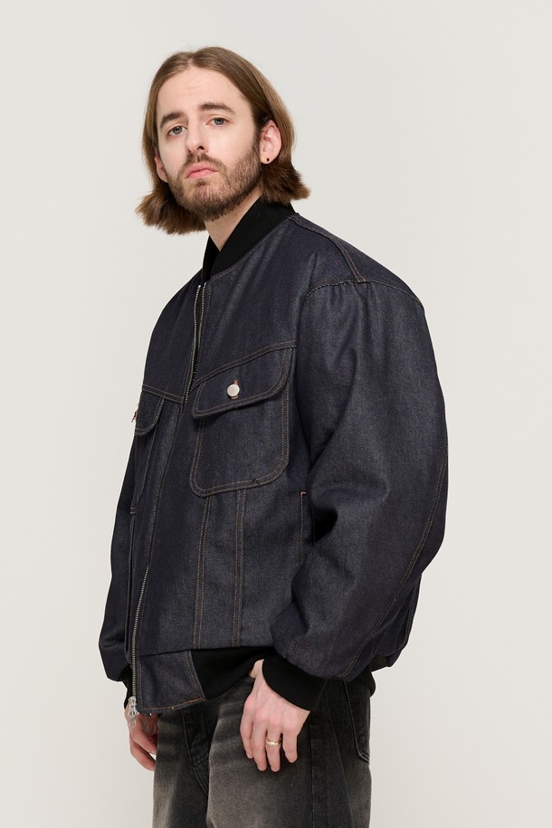 CARGOBROS - 블루종/점퍼 - NON-FACE DENIM BLOUSON WORK JUMPER (BLUE)