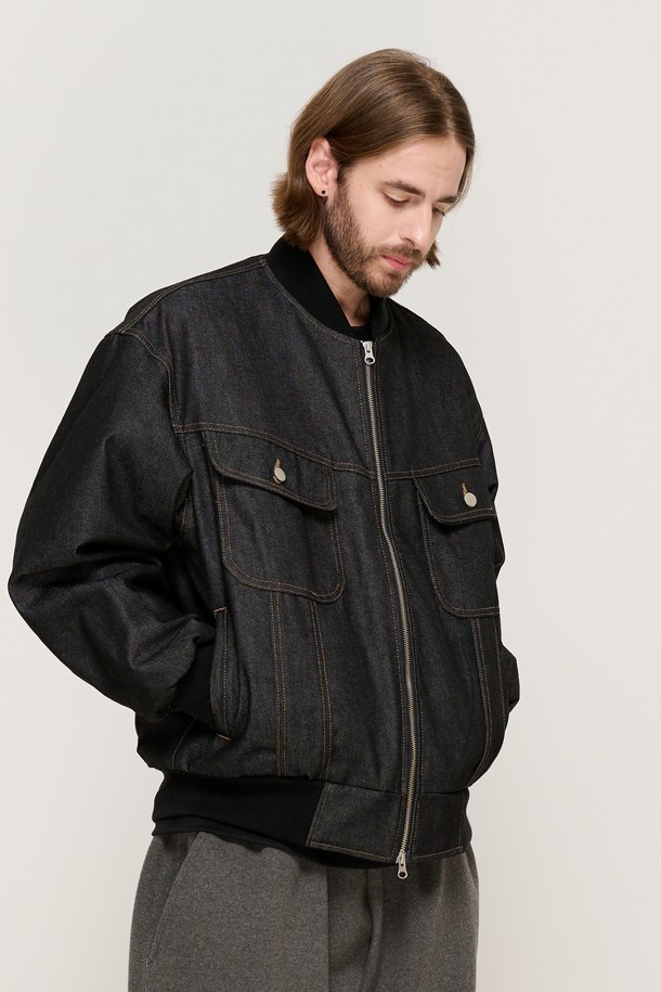 CARGOBROS - 블루종/점퍼 - NON-FACE DENIM BLOUSON WORK JUMPER (BLACK)