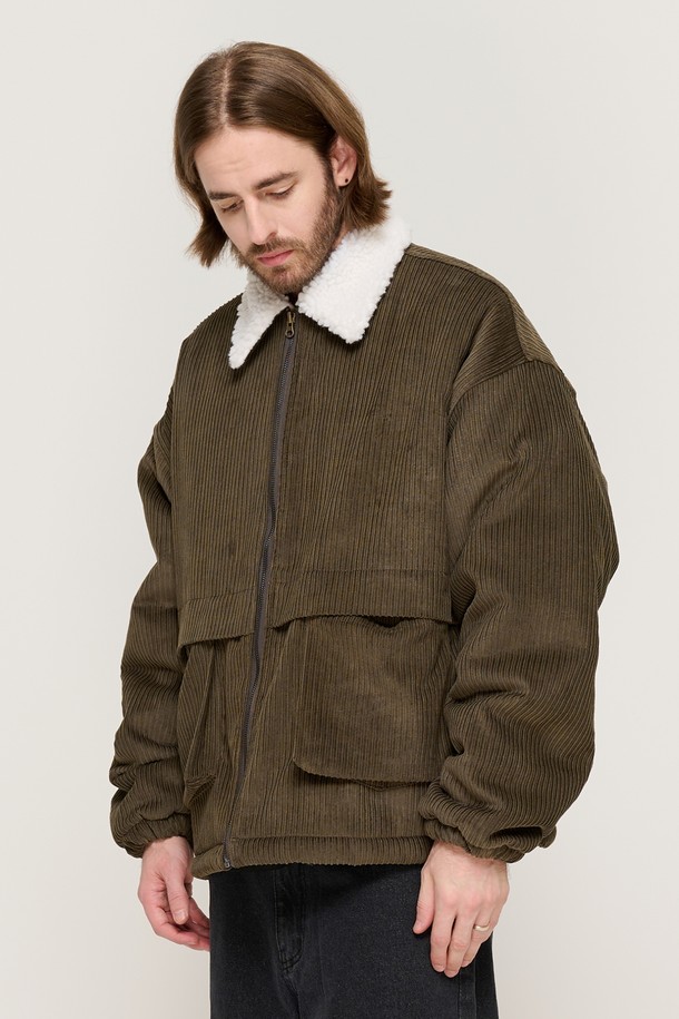 CARGOBROS - 블루종/점퍼 - CORDUROY TRACKER WOOL WOLK JUMPER (KHAKI)