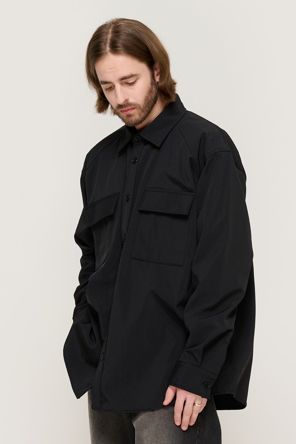 CARGOBROS - 긴팔셔츠 - TWO POCKET NYLON NAPPING SHIRT (BLACK)