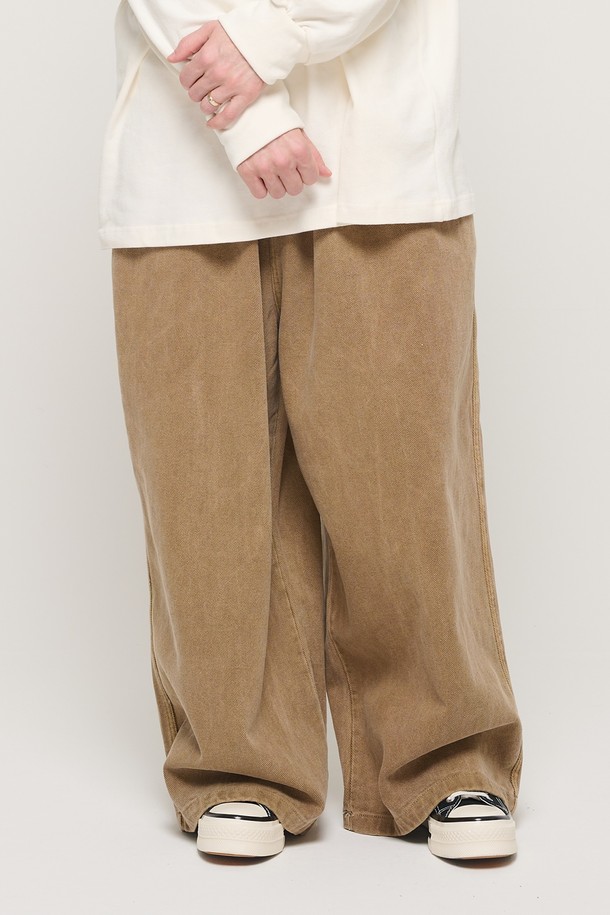 CARGOBROS - 캐주얼팬츠 - CB PIGMENT MULTI POCKET BANDING PANTS (BROWN)