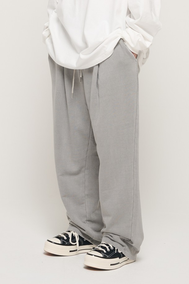 CARGOBROS - 캐주얼팬츠 - IN PIGMENT TRAINING WIDE STRAIGHT PANTS (LIGHT GARY)