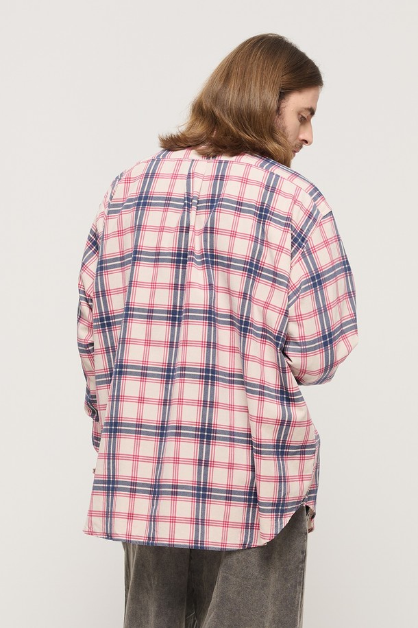 CARGOBROS - 긴팔셔츠 - CORDUROY CLASSIC LOOSE FIT CHECK SHIRT (IVORY)