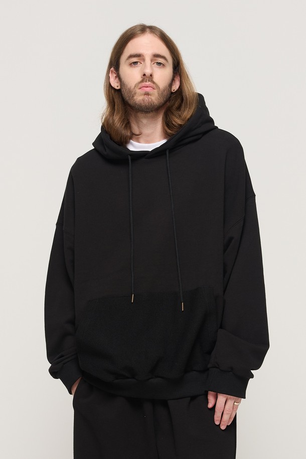 CARGOBROS - 후디 - Y2K STYLE BASIC OVERSIZED HOODIE T-SHIRT (BLACK)