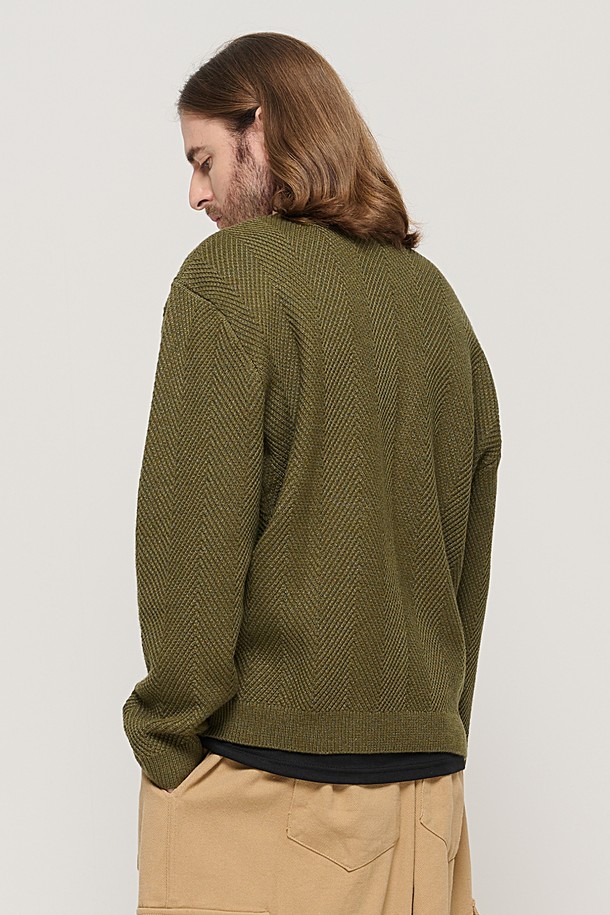 CARGOBROS - 가디건 - WASHABLE 2-WAY KNIT HACHI CARDIGAN (KHAKI)