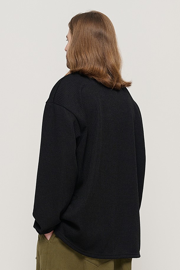 CARGOBROS - 스웨터 - CB V-NECK OVER KNIT (BLACK)