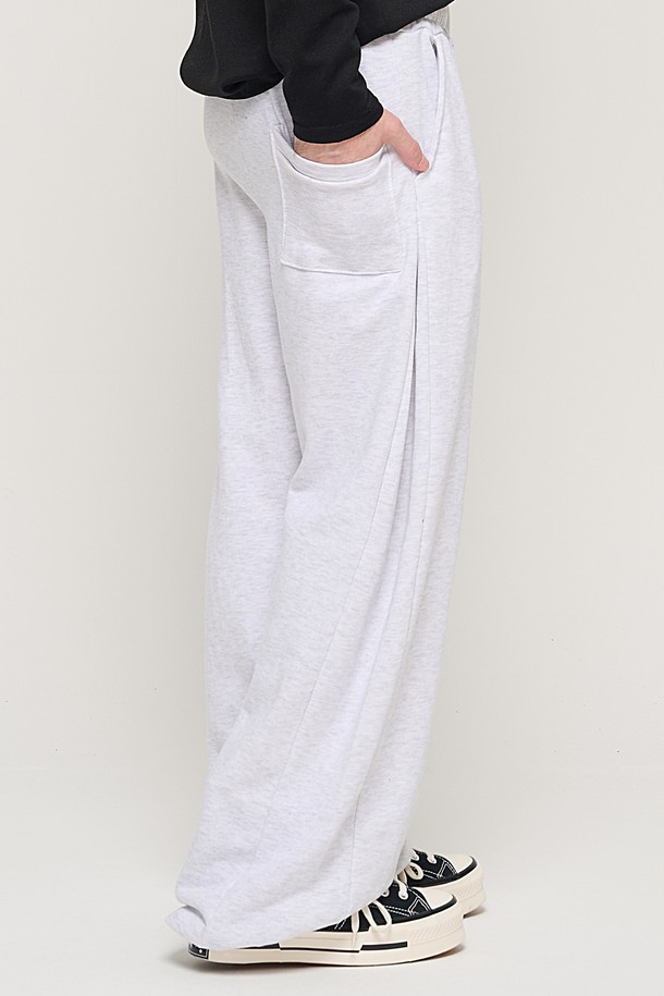 CARGOBROS - 캐주얼팬츠 - SIDE PINTUCK STANDARD SEMI-WIDE STRING PANTS (RIGHT GRAY)