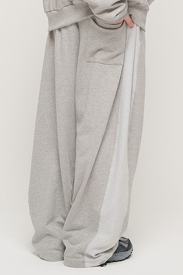 CARGOBROS - 캐주얼팬츠 - Y2K STYLE BASIC OVERSIZED SWEAT PANTS (GRAY)