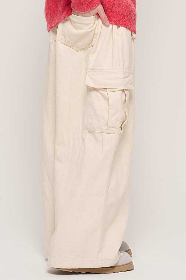 CARGOBROS - 캐주얼팬츠 - CB MULTI CARGO BANDING PANTS (CREAM)