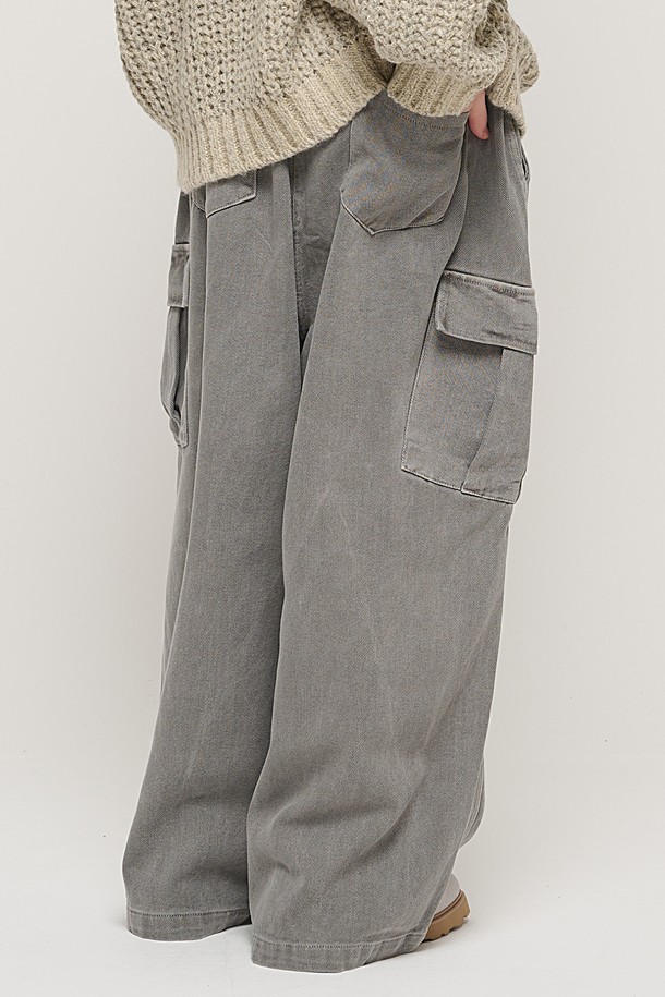 CARGOBROS - 캐주얼팬츠 - CB GAMENT BANDING BALLOON CARGO PANTS (GRAY)