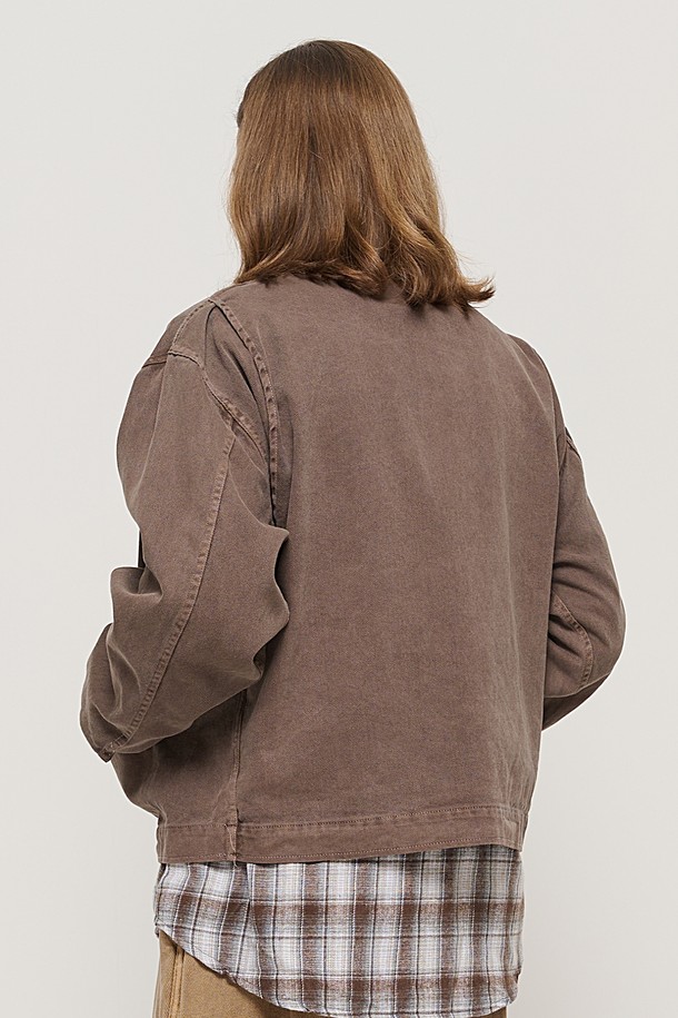 CARGOBROS - 블루종/점퍼 - VINTAGE PIGMENT WORK TRUCKER JACKET (BROWN)