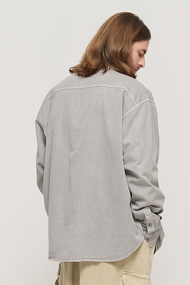 CARGOBROS - 긴팔셔츠 - PIGMENT WASHED WORK SHIRT (GRAY)