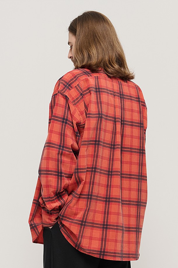 CARGOBROS - 긴팔셔츠 - CORDUROY CLASSIC LOOSE FIT CHECK SHIRT (PINK)