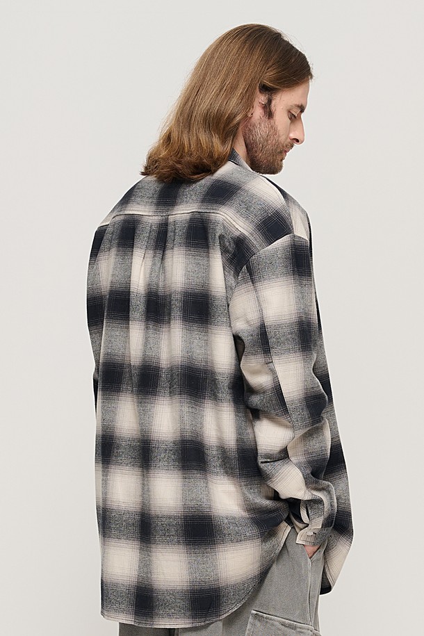 CARGOBROS - 긴팔셔츠 - OMBRE FLANNEL CHECK SHIRT (BLACK)