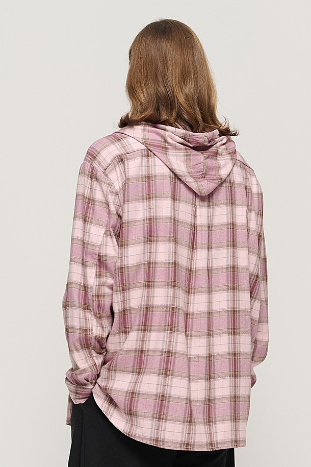 CARGOBROS - 긴팔셔츠 - VINTAGE HOOD TARTAN CHECK SHIRT (PINK)