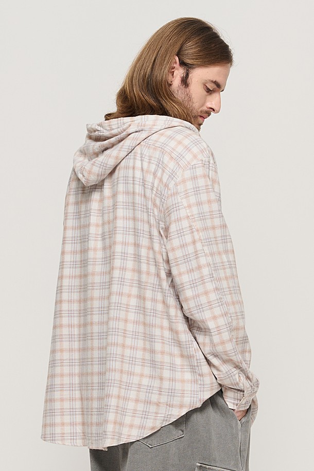 CARGOBROS - 긴팔셔츠 - VINTAGE HOOD TARTAN CHECK SHIRT (IVORY)