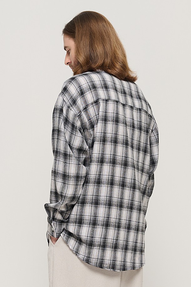 CARGOBROS - 긴팔셔츠 - GRANG OVERSIZED CHECK SHIRT (BLACK)