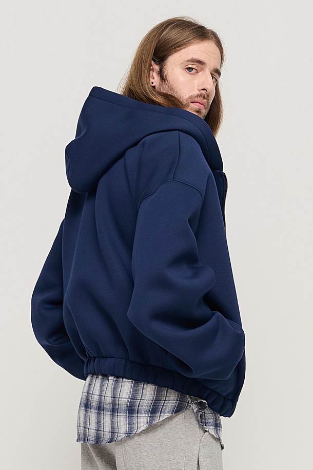 CARGOBROS - 후디 - WIDE BALLOON HOODED ZIP-UP (NAVY)