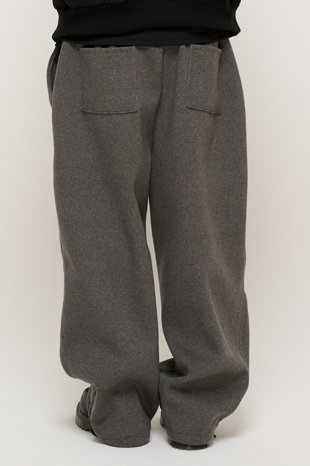 CARGOBROS - 캐주얼팬츠 - WOOL WIDE STRING SWEAT PANTS (CHARCOAL)