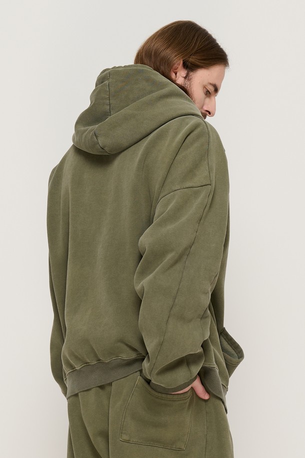 CARGOBROS - 후디 - PIGMENT DYING HOOD ZIP-UP (KHAKI)