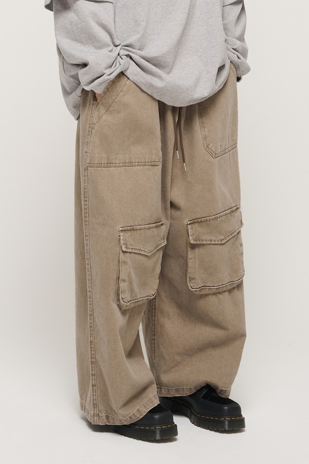 CARGOBROS - 캐주얼팬츠 - CB PIGMENT POCKET WORK PANTS (BROWN)