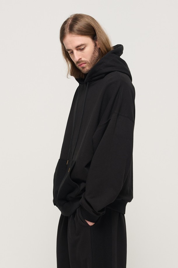 CARGOBROS - 후디 - Y2K STYLE BASIC OVERSIZED HOODIE T-SHIRT (BLACK)