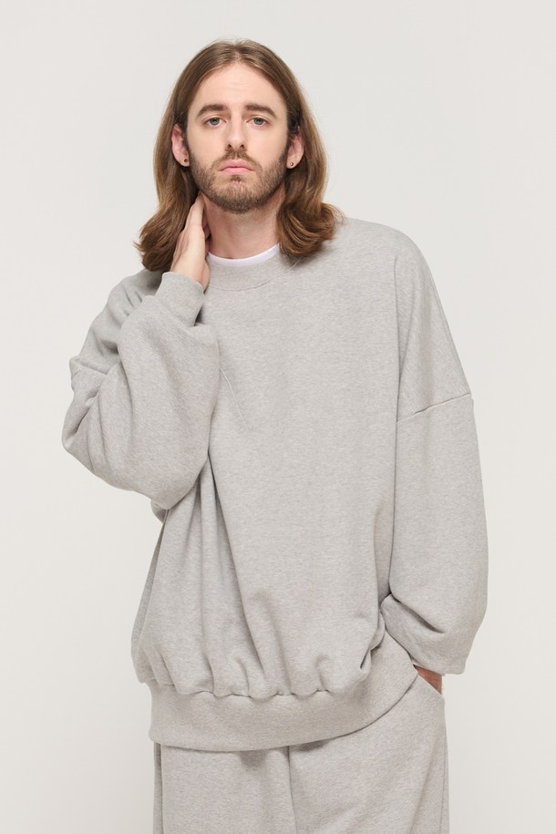 CARGOBROS - 스웨트셔츠 - ROUND NECK POINT RAGLAN TERRY SWEATSHIRT (GRAY)