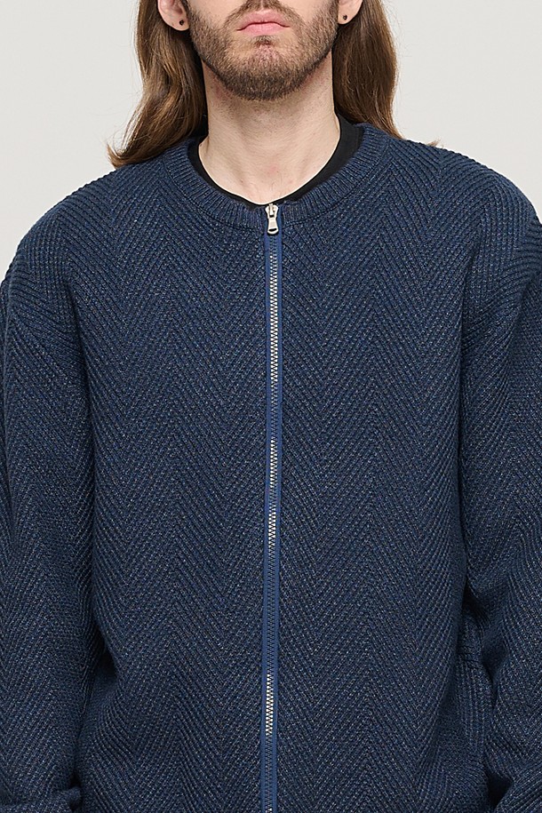 CARGOBROS - 가디건 - WASHABLE 2-WAY KNIT HACHI CARDIGAN (NAVY)