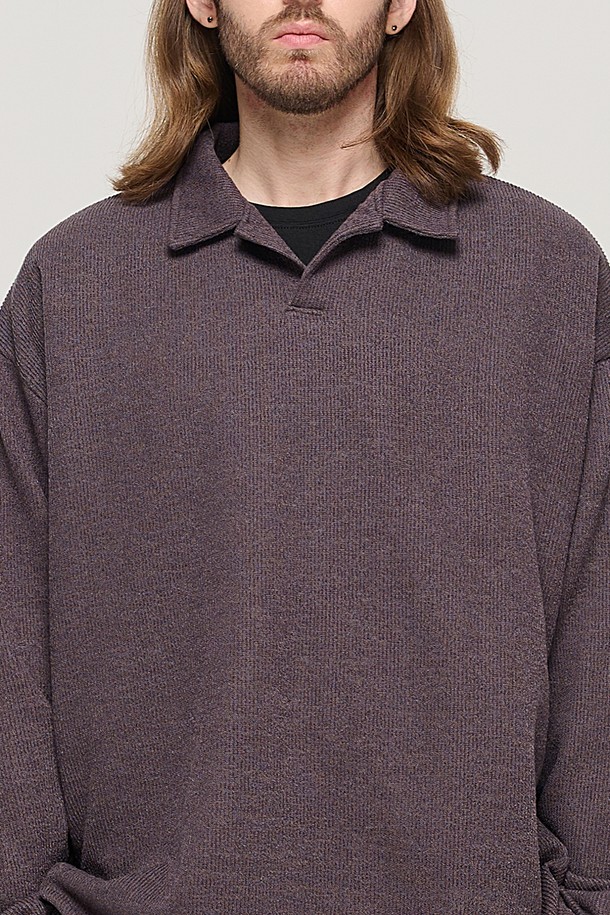 CARGOBROS - 스웨터 - CB COLLAR OVER KNIT (BROWN)