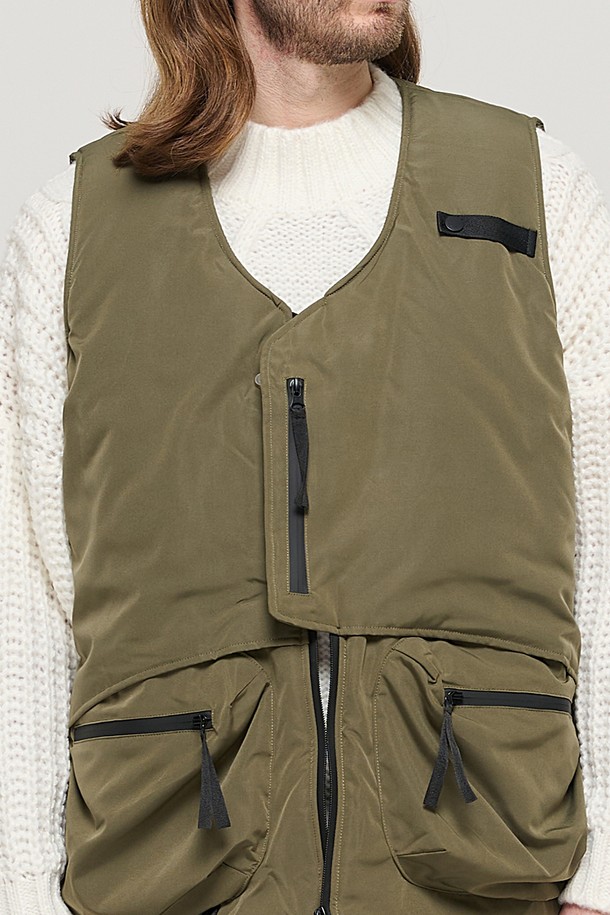 CARGOBROS - 베스트 - CB QUILTING MUTI POCKET PADDING VEST (KHAKI)