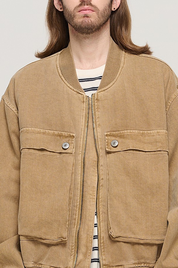 CARGOBROS - 블루종/점퍼 - VINTAGE PIGMENT POCKET POINT WORK JACKET (BROWN)