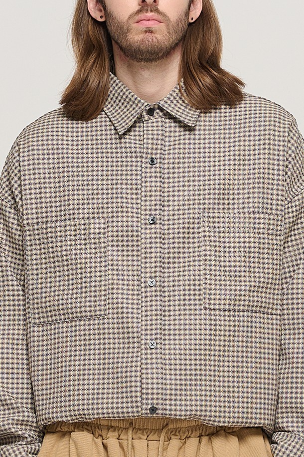 CARGOBROS - 긴팔셔츠 - WESTERN GINGHAM OVER CHECK SHIRT (BROWN)