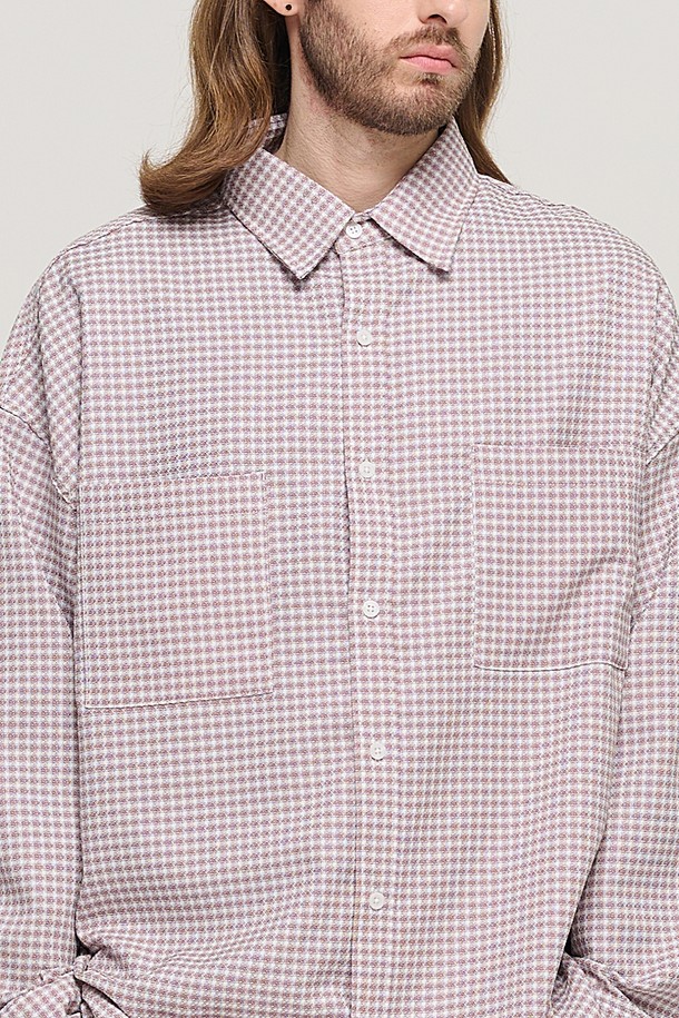 CARGOBROS - 긴팔셔츠 - WESTERN GINGHAM OVER CHECK SHIRT (PURPLE)