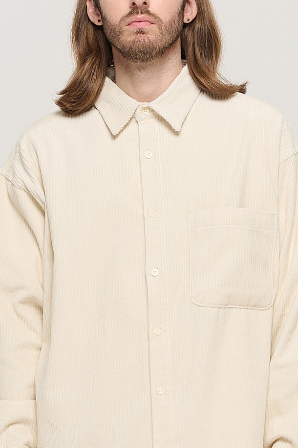 CARGOBROS - 긴팔셔츠 - Y2K STYLE CORDUROY OVER SHIRT (IVORY)